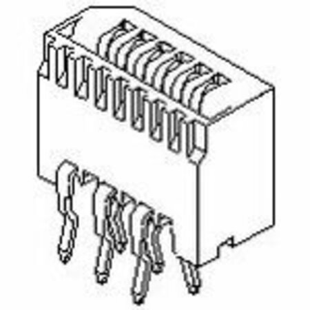 MOLEX Ffc/Fpc Connector, 15 Contact(S), 1 Row(S), Female, Straight, 0.049 Inch Pitch, Solder Terminal,  520451545